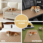 H.VERSAILTEX Couch Cover Chenille Pet Fuzzy Sofa Covers for 2 Cushion Couch Anti Slip Washable Sofa Slipcovers with Strap Soft Couch Protector Cover for Dogs Cats Kids(27.6" x 71",Khaki)