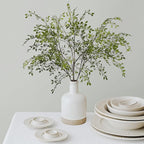 Fake Plants Eucalyptus Stems,Plastics Ficus Stems for Vase Artificial Plants,Greenery Stems Branches for Vase Faux Plants Indoor,Faux Greenery Indoor Vase Fillers for Home Decor（4Pcs Green）