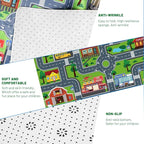 Kids Car Playmat, Kids Rug for Playroom Car Mat Town City Road Traffic Rugs, Play Mat for Floor, Extra Large Boys Kid Car Track Play Rug (Style Four, 59X 39.4 INCH)