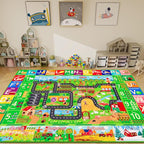 Extra Large Kids Rug ABC Farm Play Mat for Toy Cars, 110"×78.7" Farm Life Road Traffic for Playroom Kids Vehicles Road Rugs Village Map Play Mat Non-Slip Washable for Toddlers Boys Room Playtime