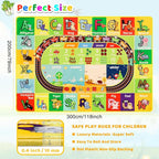 ABC Kids Rug for Playroom - 78.7" 118" Baby Play Mat Alphabet Animal Number Shape Classroom Rug