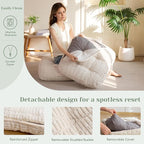 8" Washable Floor Pillow Cushion for Adults, Meditation Cushion Pillow, Removable Tufted Blended Corduroy Cover, Large Square Floor Sitting for Tatami Living Room or Yoga, 2Pack, Machine Washable