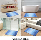 OLANLY Bathroom Rug Set 2 Piece, Soft Absorbent Microfiber Bath Mats and U-Shaped Contour Toilet Rug, Non-Slip, Machine Wash Dry, Shaggy Bath Mats for Bathroom (30"x20"+24"x20", Light Royal Blue)