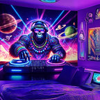 NYZE Astronaut Space Tapestry for Bedroom, Glow in the Dark Room Decor Wall Tapestries, Cool Galaxy Planet Wall Hanging, Wall Hanging for Men Guys Gamer Room Dorm Living Room 90in×70in