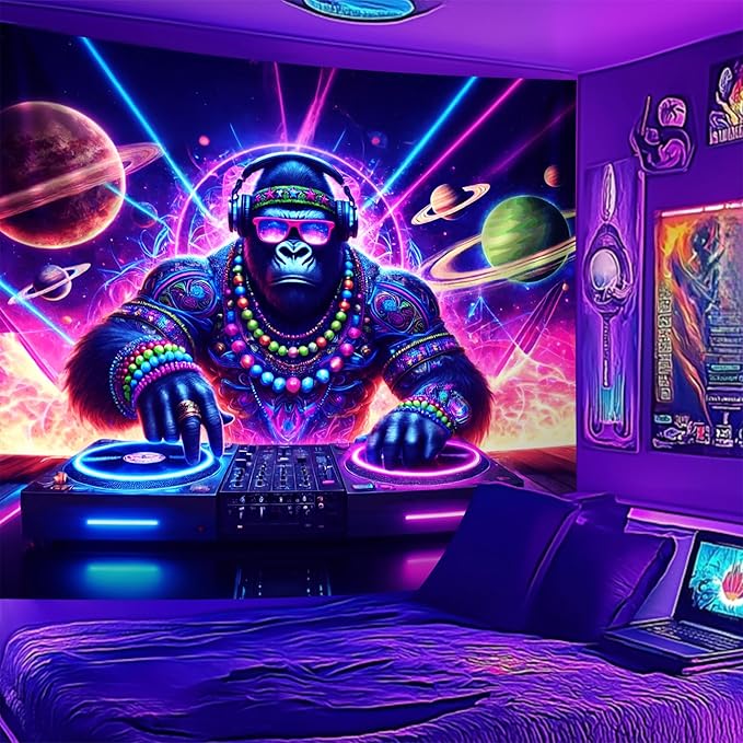 NYZE Astronaut Space Tapestry for Bedroom, Glow in the Dark Room Decor Wall Tapestries, Cool Galaxy Planet Wall Hanging, Wall Hanging for Men Guys Gamer Room Dorm Living Room 90in×70in