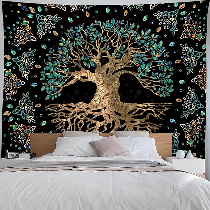 XGXL Life Tree Tapestry - Bohemian Hippie Wishing Tree Tapestries Psychedelic Wall Carpet Mystic Aesthetic Wall Tapestry for Living Room Bedroom
