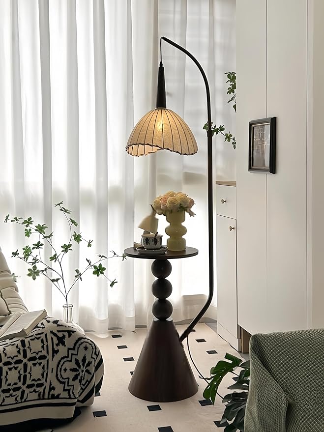 Kavie Modern Arc Floor Lamp, Dimmable & Height Adjustable, Perfect for Living Room (Warm Light (Button Operated))