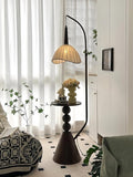 Kavie Modern Arc Floor Lamp, Dimmable & Height Adjustable, Perfect for Living Room (3 Color Light+Power(Button Operated))