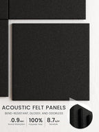 Bumusty Large Cork Board 48" x 36" Alternative - 12 Pack Felt Wall Tiles with 70 Safe Removable Adhesive Tabs, 30 Pushpins, Cork Boards for Walls Pin Board Bulletin Board Office Decor (Black)