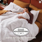 Bedsure Cotton Duvet Cover King - 100% Cotton Waffle Weave Bright White Duvet Cover King Size, GentleSoft™ and Breathable Bedding Set for All Season, 3 Pieces, 104"x90"