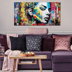 CIRABKY African American Wall-Art for Living Room - Black Girl Wall Art - Graffiti Wall Decor Colorful Pictures Big Poster Size 29" x 59"