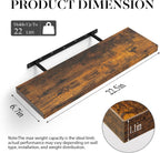 Rustic Wood Floating Shelves Set of 2 – 22.5" Wall Mounted Storage & Decor