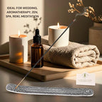 Hosley Set of 6 Metal Incense Stick Holder 9.5" Long, Ash Catcher-Silver Finish Ideal Gift for Wedding, Aromatherapy, Zen, Spa, Reiki, Meditation