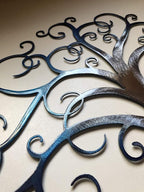 Handcrafted Swirled Tree of Life Metal Wall Art for Home