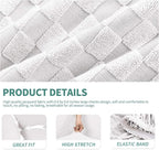 YEMYHOM Latest Checkered 3 Pieces Couch Covers for 2 Cushion Couch High Stretch Thickened Love Seat Sofa Cover for Dogs Pets Anti Slip Elastic Loveseat Slipcover Protector (White), 55"-69"(2 CUSHIONS)