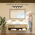 TETOTE Black Bathroom Vanity Mirror Beveled Frame 48" x 30" Black Rectangle Metal Framed Bathroom Wall Mirror for Over Sink, Tempered Glass, Modern Farmhouse Bedroom, Entryway, Living Room
