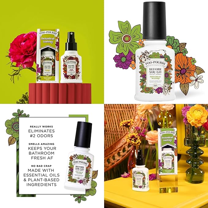 Poo-Pourri Before-You-Go Toilet Spray, Spring 2 Oz Variety Pack– Maple Pumpkin Blush Florals and Botanical Waters