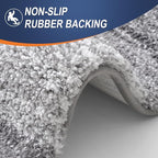 OLANLY Bathroom Rug Set 2 Piece, Soft Absorbent Microfiber Bath Rug Set, Non-Slip, Machine Wash Dry, Plush Shaggy Bath Mats for Bathroom (30"x20"+24"x16", Grey)