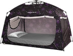 Indoor Instant Privacy Bed Tent for Sleeping,Quick Set-up Bed Canopies,Portable Bed Drapes with Large Space and 3 Doors (Starry, Full)