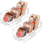 JessLab Acrylic Organizer, 2PK Cube Sections Makeup Organizer for Drawer, Makeup Organizer for Vanity, Countertop, Bathroom, Kitchen and Cabinet Storage(3+3 Compartment)