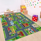 Kids Car Playmat, Kids Rug for Playroom Car Mat Town City Road Traffic Rugs, Play Mat for Floor, Extra Large Boys Kid Car Track Play Rug (Style Four, 78.7X 59 INCH)