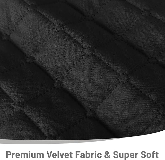 Reclining Sectional Couch Covers 100% Waterproof Velvet L Shape Recliner Couch Covers for Dogs Pets Washable Anti Slip Recliner Slipcovers with Pockets (5 Seat Sofa, Black)