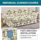KRFOONN 4 Piece Stretch Sofa Couch Covers for 3 Cushion Couches Printed Sofa Slipcover with 3 Separate Seat Cushion Covers Washable Sofa Slip Covers Furniture Protector for Pets Kids (Large, 28)