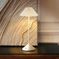 Cordless Rechargeable Touch-Control LED Table Lamp – 3 Adjustable Color Temperatures, Lightweight & Portable, Matte Metallic Finish, Waterproof, Battery Operated for Indoor& Outdoor (White)