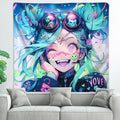 HOUHUANG Anime Fluorescent Tapestry - 59x59 Inches Large Wall Hanging for Room Decoration, Glow-in-the-Dark Trippy Boho Style with Blacklight Effects, Perfect for Bedroom and Custom Tapestry Lovers (The Winning Girl)