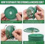 Citronella Incense coils, Made from Natural Plants, Suitable for Outdoor, Living Room, Terrace use (24 coils and 1 Coil Holders)