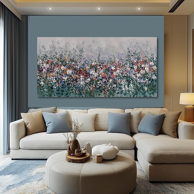 GAIDUOMAI Floral Canvas Prints Retro Wall Art Nature Art Posters for Home Wildflower Painting for Living Room Hallway Decor 29x58 Inch Large Size