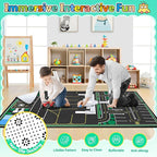 Kids Rug, Airport Rug & Play Mat, 6x9 Ft Road Carpet for Kids with Combined City Traffic & Airport Runway, Non-Slip Playmat for Playroom, Classroom, and Bedroom