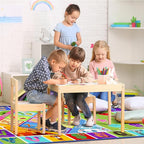 3x5 Small Kids Classroom & Playroom Rug - ABC Alphabet Educational Area Rug with Animals Numbers & Shapes - Washable Non-Slip Carpet Playmat for Nursery Preschool & Reading Area