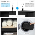 GRANNY SAYS 3-Shelf Hanging Closet Organizer, Collapsible Closet Hanging Shelves, Nursery Hanging Organizer, Black, 29 ½" H X 12" W X 12" D, 1-Pack