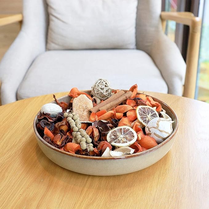 Qingbei Rina Orange Potpourri Bowl Filler, Cinnamon Scented Potpourri Dried Flowers, Decorative Vase Filler,Home Fragrance, Bathroom Decor,14 oz,(Citrus Orange)