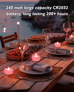 LED Candles, 24 Pack Tea Lights Candle Battery Operated, Flameless Tealight Votives, Realistic Tea Lights for Wedding Home Party Decor -D 1.5" x H 1.25" -Pink Light