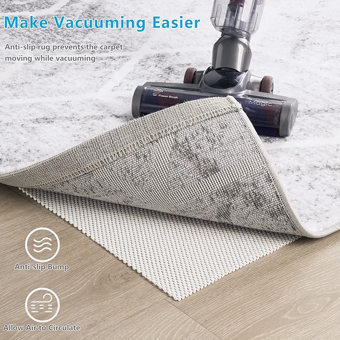 Non Slip Area Rug Pads Non Skid Rug Gripper 10x14 Feet Extra Thick Pad Anti-Slip Carpet Rug Mats for Hardwood Surface Floors, Keep Rugs Safe and in Place (10 x 14 Ft)