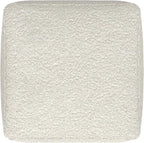 SIMPLIHOME Chantal Square Pouf - 18 inch Wide Upholstered Boucle Fabric Ottoman in Ivory, Contemporary Footstool, Coffee Table or Extra Seating for Living Room or Bedroom, Assembled