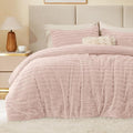 BEDELITE Fleece Twin Comforter Set -Super Soft & Warm Fluffy Pink Faux Fur Bedding, Luxury Fuzzy Heavy Bed Set for Winter with 1 Pillow case