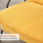 MCombo Accent Recliner Chair with Ottoman, Modern Linen Fabric Armchair, Upholstered Sofa Bed for Living Room Bedroom, Small Space 4055 (Yellow)