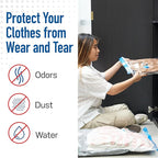 4 Pack Variety Vacuum Storage Bags for Comforters, Blankets & Clothes – Vacuum Sealed Compression Bags with Hand Pump – Space Saver Storage Bags for Bedding, Moving, Travel & Organization (2L & 2XL)