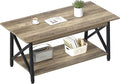 GreenForest Coffee Table with Storage, 43 inch Large Modern Coffee Tables for Living Room, X-Frame Design Farmhouse Coffee Table Space Saving Living Room Tables, Easy Assembly, Grey Wash
