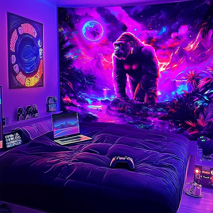 NYZE Astronaut Space Tapestry for Bedroom, Glow in the Dark Room Decor Wall Tapestries, Cool Galaxy Planet Wall Hanging, Wall Hanging for Men Guys Gamer Room Dorm Living Room 59in×51in