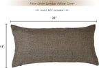 Aiking Home Woven Fine Faux Linen Throw Pillow Cover, Size 14"x26", Brown