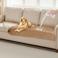 HAOMAIJIA Waterproof Couch Cover for Dogs Washable,Fuzzy Pet Couch Covers for Sofa,Thick Soft Dog Bed Cover Non-Slip Couch Covers for 3 Cushion Couch Sofa Pet Friendly(Khaki, 35" x 74")