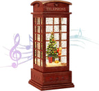 Christmas Snow Globe Lantern,Christmass Lantern with 8 Christmas Theme Music,Christma Snow Globe Gifts Water Glittering Swirling Christma Home Decoration (Christmas Child)