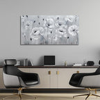 Belmrxne Floral Wall Art Grey and White Wall Decor Aesthetic Canvas Painting Unique Artwork for Living Room Bedroom Dining Room kitchen Office 24x48 Inches