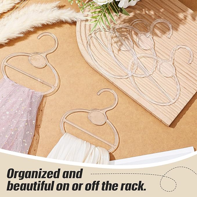 50 Pcs Scarf Hanger Plastic Holder Organizer Space Saving Scarf Organizer Clothes Hanger for Scarves Headscarves Clothing Sorting Storing (Clear)