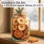 Dried Apple Slices for Potpourri & Bowl Fillers – 25 Natural Non-Edible 2–2.5 Inch Slices, Fragrant Holiday & Christmas Décor for Wreaths, Crafts & Centerpieces