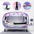 Bed Tent Full Bed Canopy Portable Dream Tent for Adult Indoor Sleeping Tents with 2 Doors Breathable Private Space Tents, Unicorn